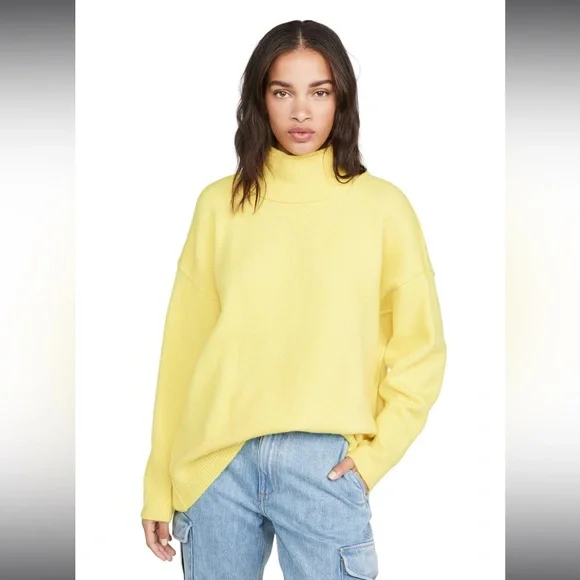 Free People AQUA BLUE After Glow mock neck sweater - Picture 4 of 7